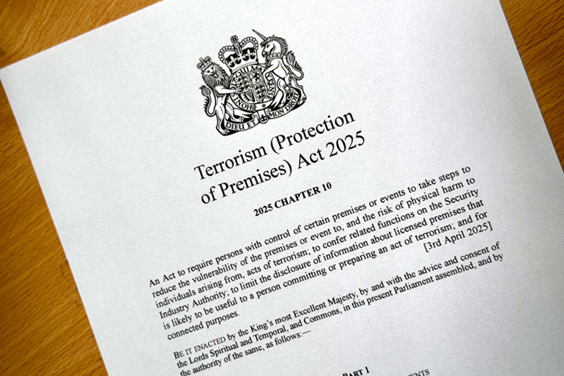 Terrorism Protection of Premises Act 2025, known as Martyn's Law